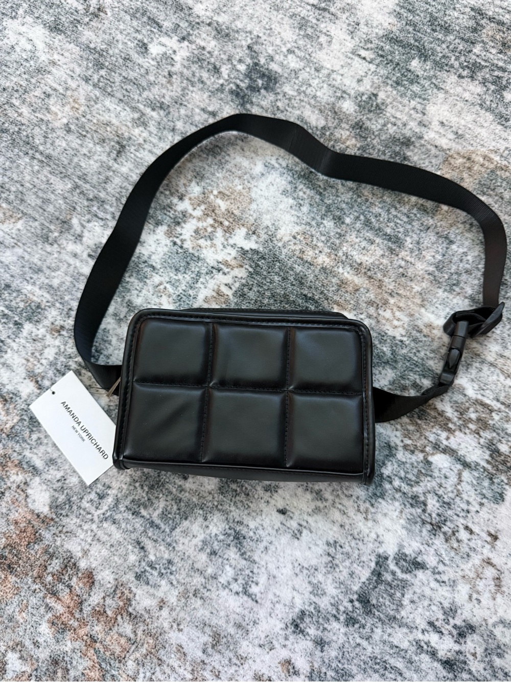 Amanda Uprichard Black Padded Crossbody Bag